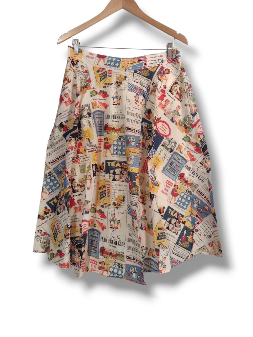 Tulip B Retro-Inspired Kitchen Ad Print Comic Skirt